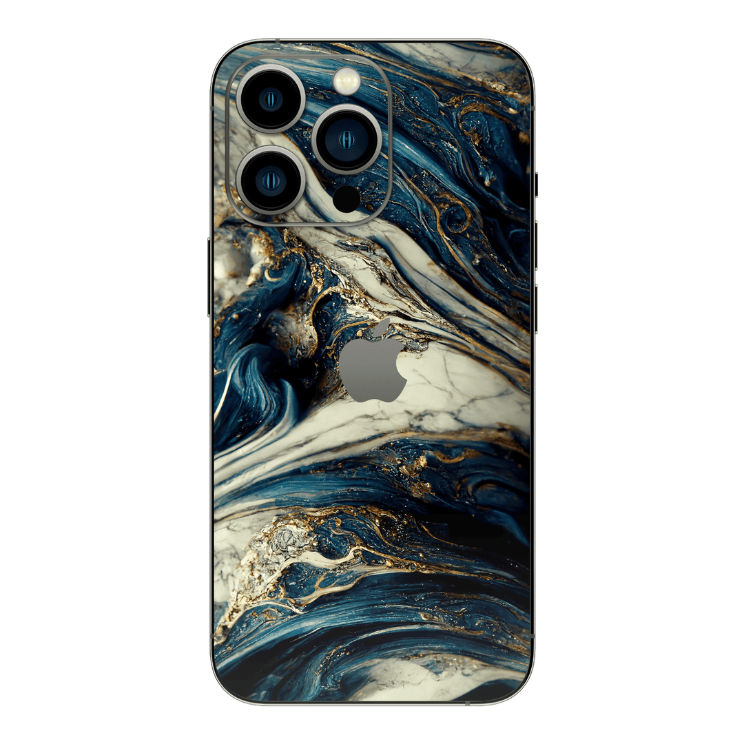 iPhone 15 PRO Printed Custom SIGNATURE Agate Geode Naia Ocean Blue Stone Skin Wrap Sticker Decal Cover Protector by EasySkinz | EasySkinz.com