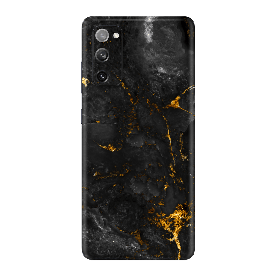Samsung Galaxy S20 FE SIGNATURE Black-Gold MARBLE Skin, Wrap, Decal, Protector, Cover by EasySkinz | EasySkinz.com