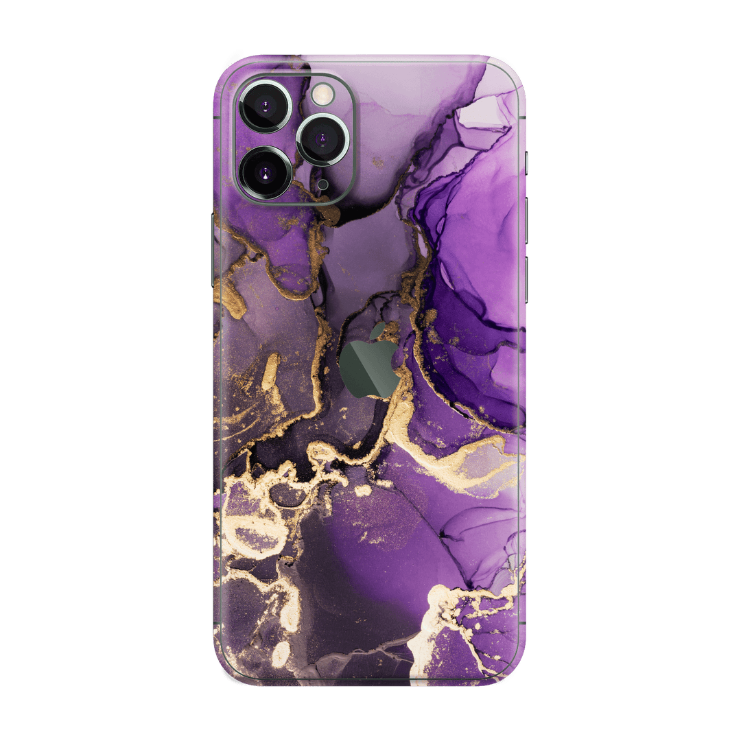 iPhone 11 PRO Print Printed Custom SIGNATURE AGATE GEODE Purple-Gold Skin Wrap Sticker Decal Cover Protector by EasySkinz | EasySkinz.com