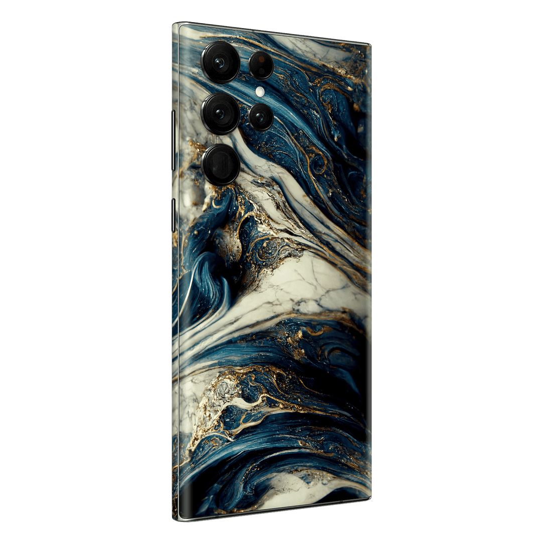 Samsung Galaxy S23 ULTRA Printed Custom SIGNATURE Agate Geode Naia Ocean Blue Stone Skin Wrap Sticker Decal Cover Protector by EasySkinz | EasySkinz.com