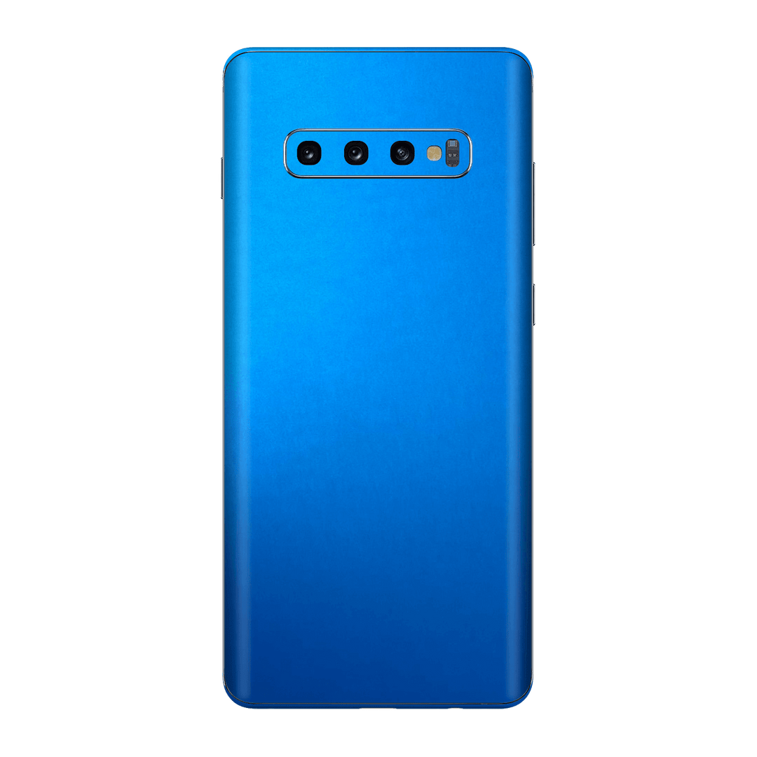 Samsung Galaxy S10+ PLUS Satin Blue Metallic Matt Matte Skin Wrap Sticker Decal Cover Protector by EasySkinz | EasySkinz.com