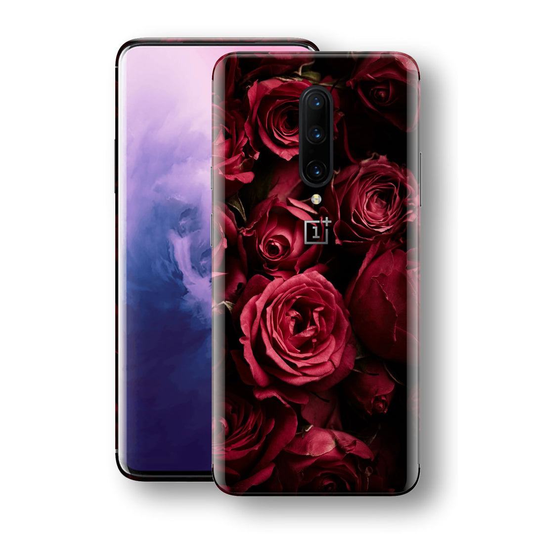 OnePlus 7T PRO Print Custom SIGNATURE DEEP RED ROSES Skin, Wrap, Decal, Protector, Cover by EasySkinz | EasySkinz.com
