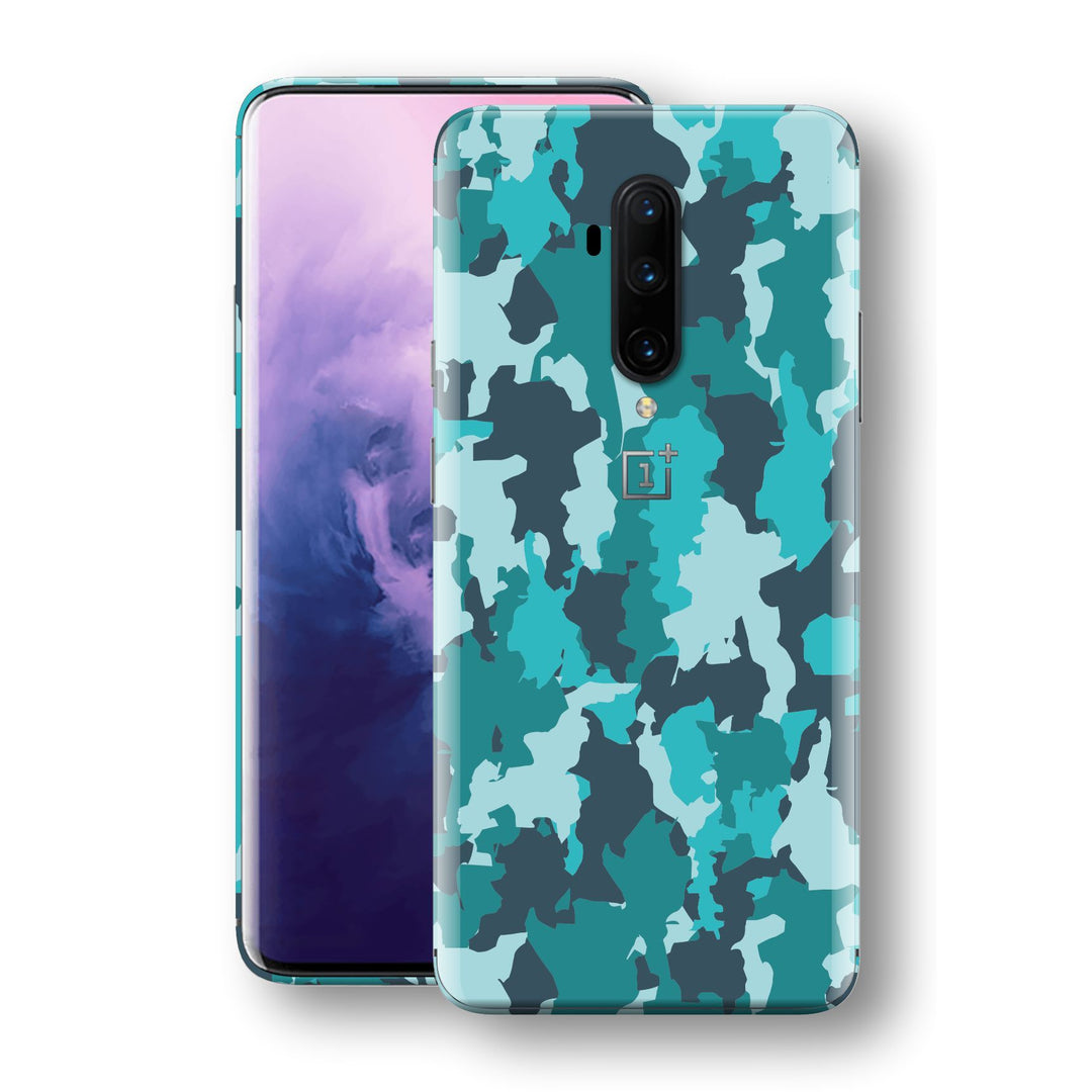 OnePlus 7T PRO Print Custom SIGNATURE Camouflage Turquoise Skin, Wrap, Decal, Protector, Cover by EasySkinz | EasySkinz.com