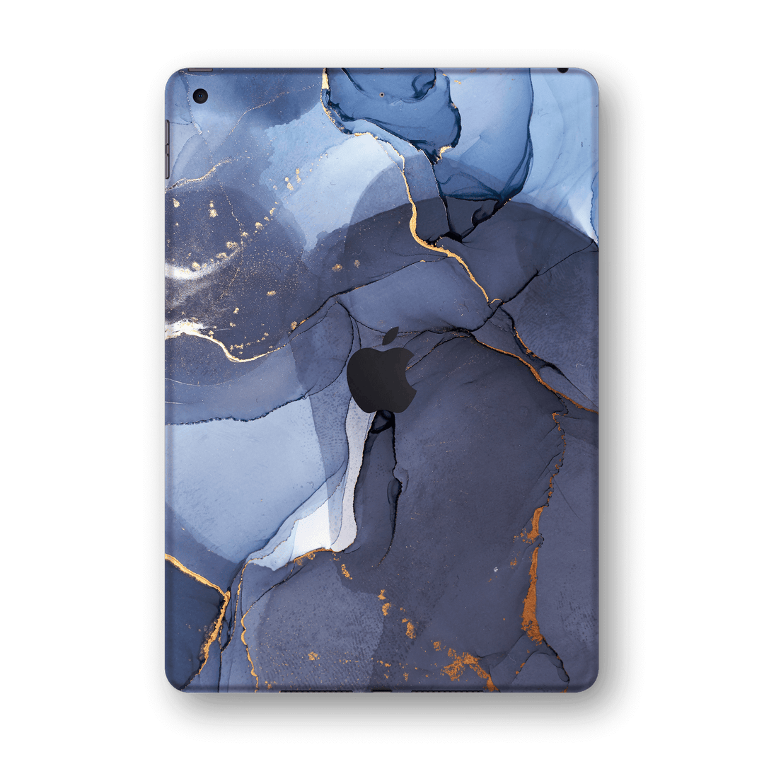 iPad 10.2" (8th Gen, 2020) SIGNATURE AGATE GEODE Pigeon Blue-Gold Skin Wrap Sticker Decal Cover Protector by EasySkinz