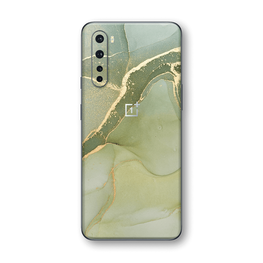 OnePlus Nord Print Printed Custom SIGNATURE AGATE GEODE Green-Gold Skin Wrap Sticker Decal Cover Protector by EasySkinz