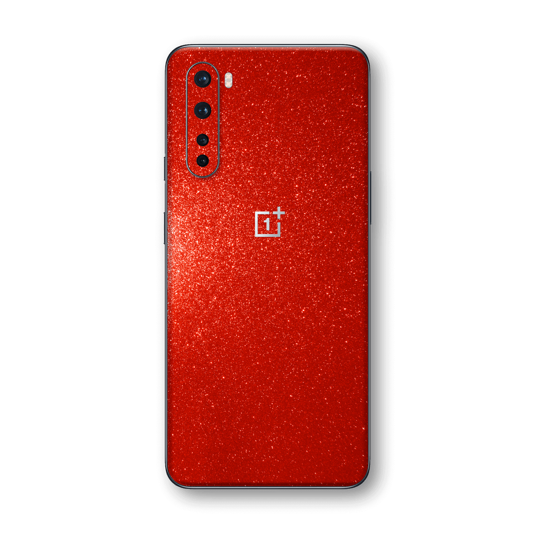 OnePlus Nord Diamond Red Shimmering, Sparkling, Glitter Skin Wrap Sticker Decal Cover Protector by EasySkinz