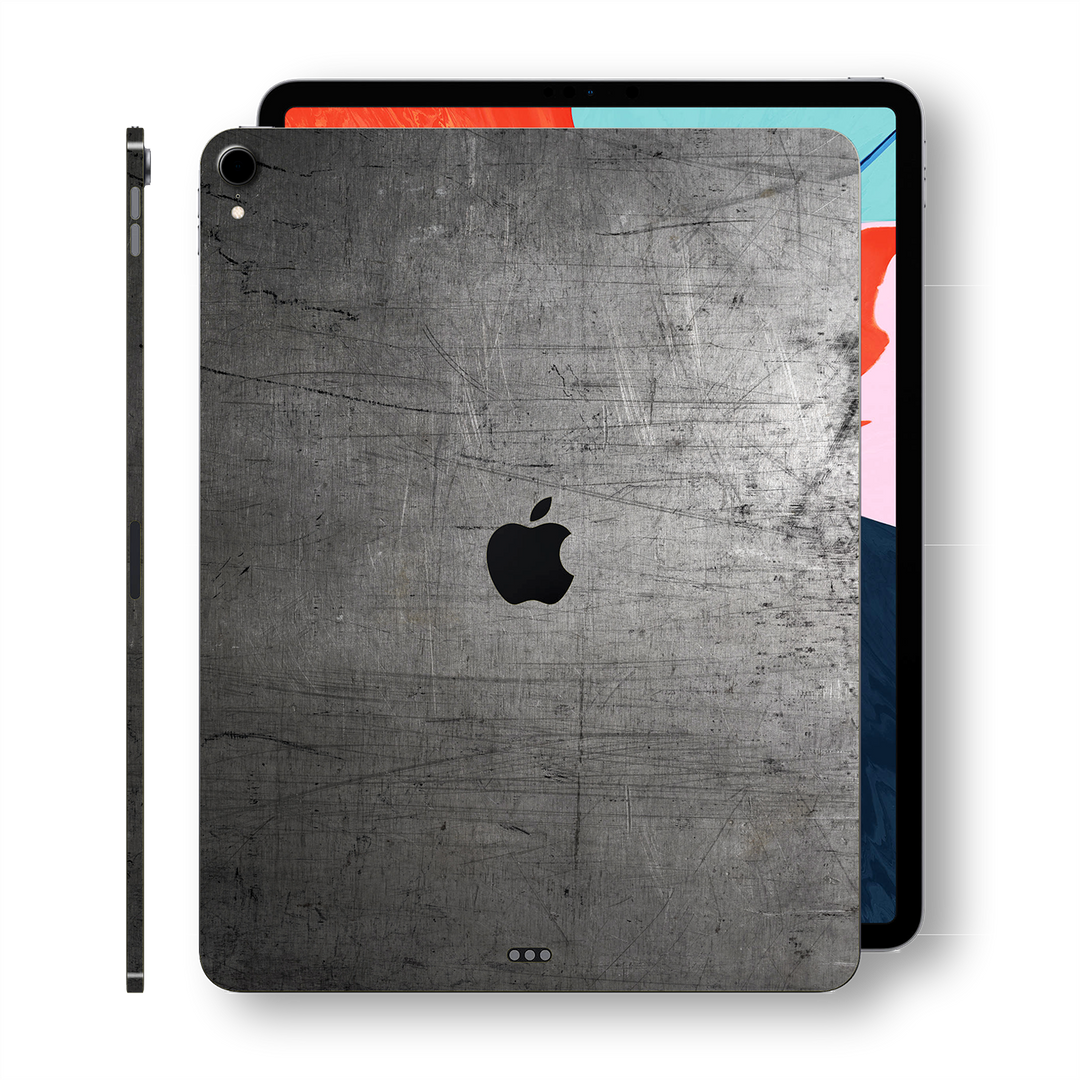 iPad PRO 11" inch 2018 Signature Industrial Scratched Metal Skin Wrap Decal Protector | EasySkinz